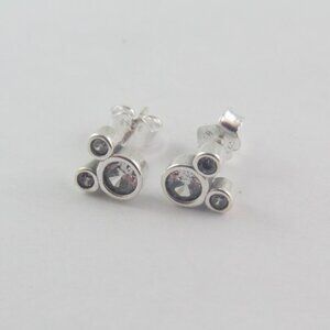 Pandora Mickey Clear Stud Earrings – Sterling Silver (A27)
